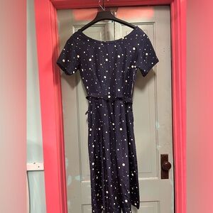 Beautiful 1950s satin swing dress